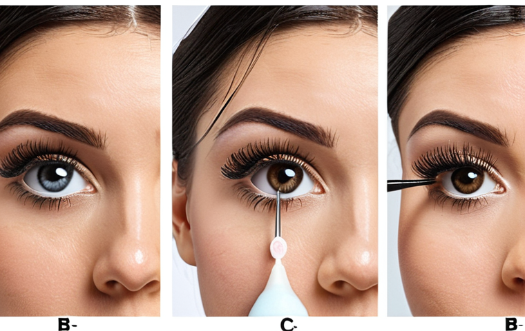 **
A close-up of various types of false eyelashes (synthetic and mink) displayed with labels showing differences in price, natural look, and ethical concerns. Include makeup tools like tweezers in the background. This is suitable for beginners.
**